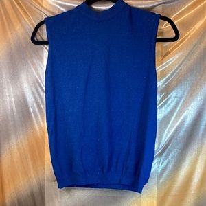 Vintage 1960’s navy sleeveless top. Found in locked suitcase from 60’s 34” chest